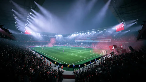 Das Bild zeigt die RB-Arena von Red Bull Salzburg im EA FC 26 Karrieremodus
