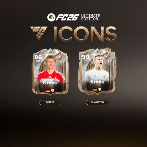 Das Bild zeigt Toni Kroos als icon im EA FC 26 Karrieremodus