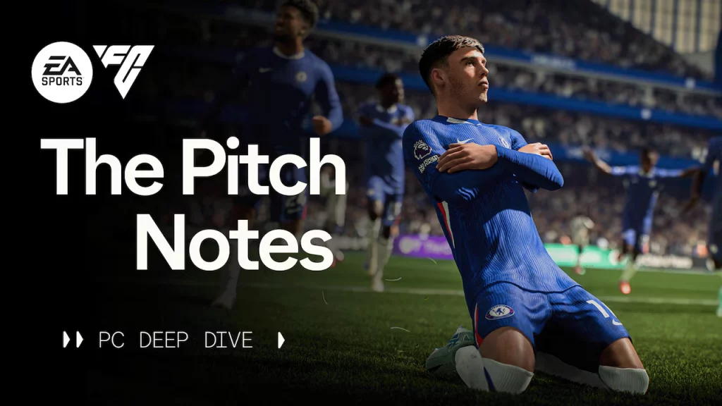 Das Bild illustriert die Pitch Notes für wichtige Updates und Verbesserungen im EA FC 26 Karrieremodus