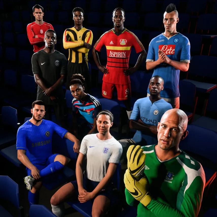 Das Bild zeigt Retro-Trikots im EA FC 26 Karrieremodus