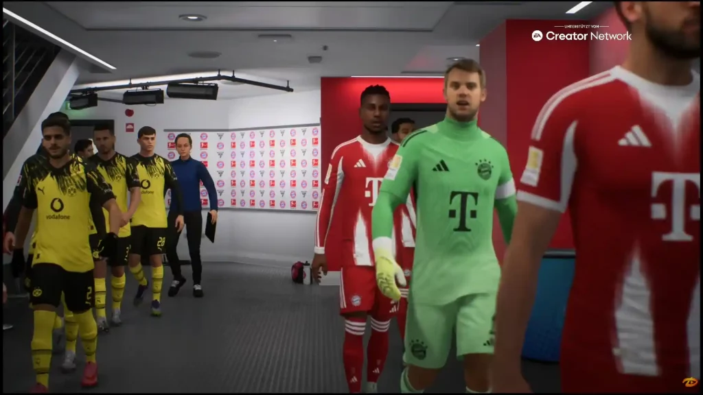 Das Bild zeigt Manuel Neuer in der Allianz-Arena im EA FC 26 Karrieremodus