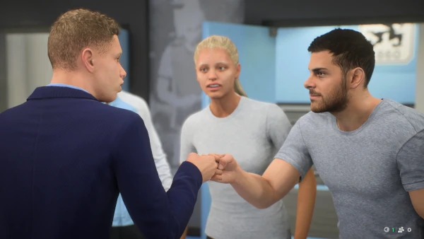 Das Bild zeigt einen neuen Transfer im EA FC 26 Karrieremodus, wie er im Vereinsgelände ankommt.