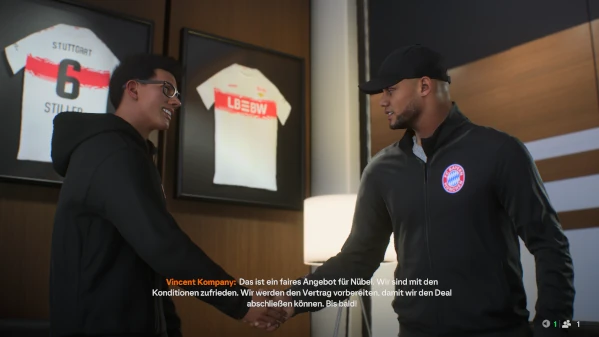 Das Bild zeigt Vertragsverhandlungen im EA FC 26 Karrieremodus mit Vincent Kompany