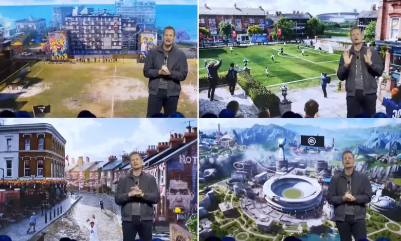 Das Bild zeigt die Präsentation einer Open World 2024 von EA - manche hofften darauf schon im EA FC 26 Karrieremodus