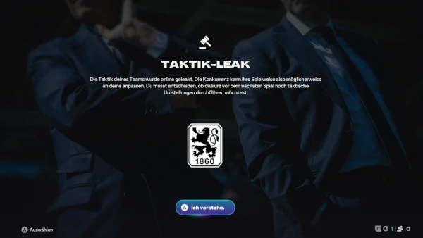 Das Bild zeigt das unerwartete Ereignis Taktik-Leak im EA FC 26 Karrieremodus