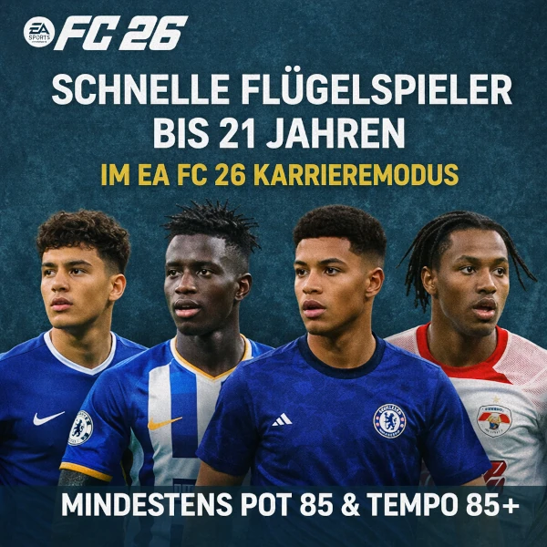 Das Bild zeigt schnelle Flügelflitzer im EA FC 26 Karrieremodus
