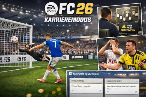 Das Bild zeigt das Problem mit Finesse-Schüssen nach Update 1.4.2. im EA FC 26 Karrieremodus