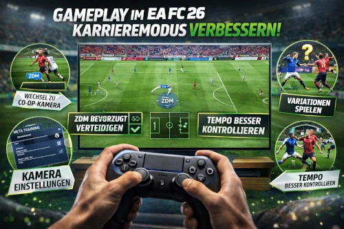 Das Bild zeigt Tipps für besseres Gameplay im EA FC 26 Karrieremodus