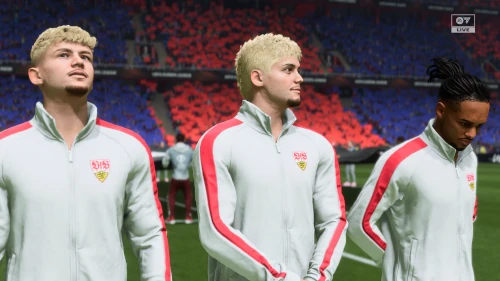 Das Bild zeigt junge Talente des VfB Stuttgart im EA FC 26 Karrieremodus