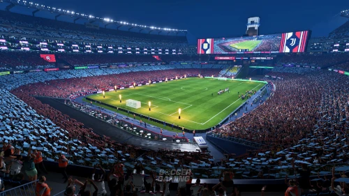 Das Bild zeigt das BMP Field Stadium im World's Game Update im EA FC 26 Karrieremodus