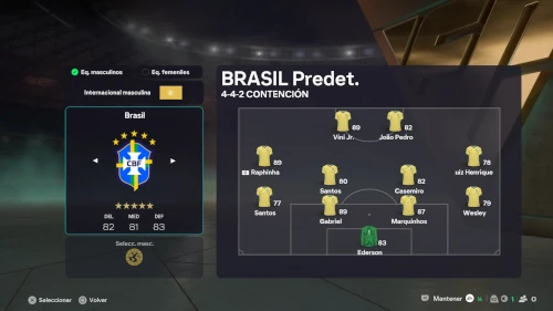 Das Bild zeigt das Natioanlteam von Brasilien im World's Game Update im EA FC 26 Karrieremodus