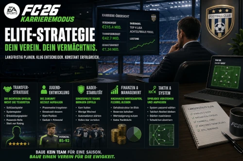 Das Bild zeigt eine Elite-Strategie im EA FC 26 Karrieremodus