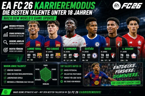 Das Bild zeigt neue Talente nach de, EA FC 26 Worlds Game Update
