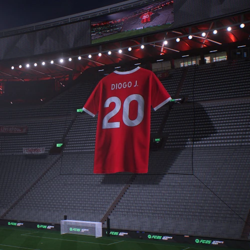 Das Bild zeigt den verstorbenen Spieler Diogo Jota vom FC Liverpool, der im EA FC 27 Karrieremodus als Hero geehrt werden soll