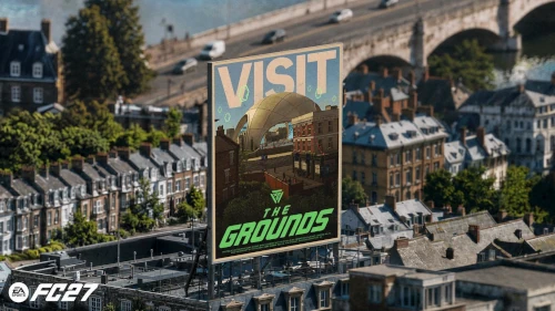 Das Bild zeigt den Eingang der Open World des EA FC 27 Karrieremodus The Grounds