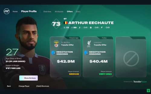 Das Bild zeigt den neuen Transfer Hub  im EA FC 27 Karrieremodus