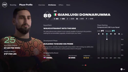 Das Bild zeigt die dynamische Gesamtstärke im EA FC 27 Karrieremodus