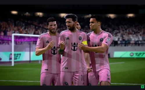 Das Bild zeigt Lionel Messi bei Inter Miami im EA FC 27 Karrieremodus