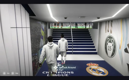 Das Bild zeigt die Katakomben von Real Madrid im EA FC 27 Karrieremodus