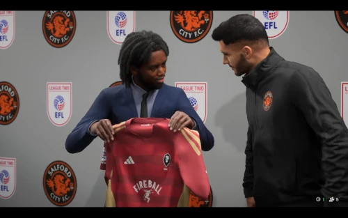 Das Bild zeigt. wie im EA FC 27 Karrieremodus ein neuer Spieler willkommen geheißen wird.