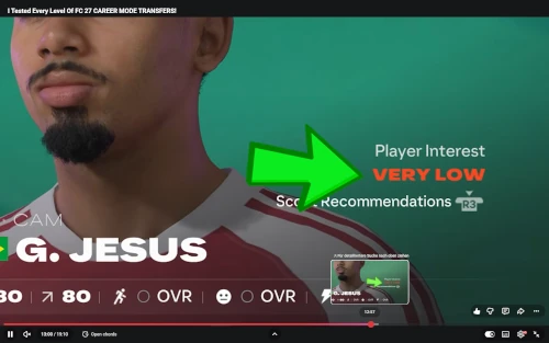 Das Bild zeigt das Spielerinteresse bei Transfers im EA FC 27 Karrieremodus