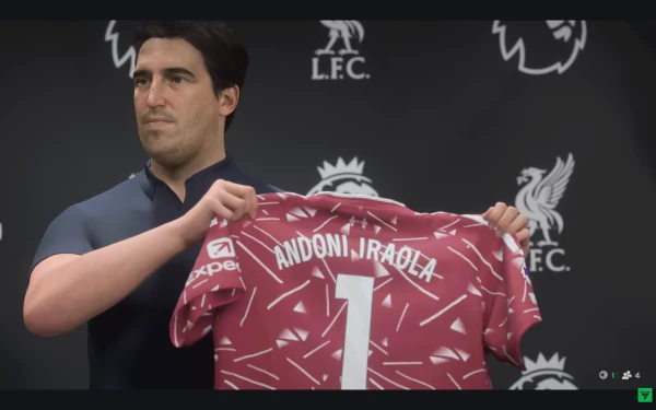 Das Bild zeigt Andoni Iraola als neuen Trainer vom FC Liverpool im EA FC 27 Karrieremodus