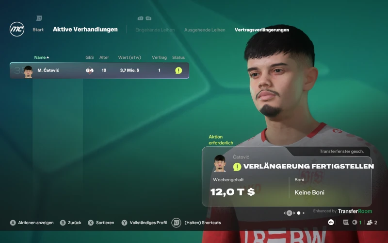Das Bild zeigt das Problem der Leihe von Jugendspielern im EA FC 27 Karrieremodus