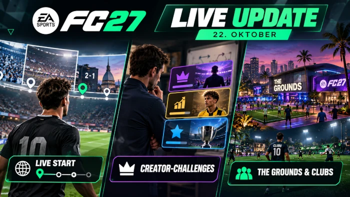 Das Bild zeigt das Live Update vom 22. Oktober im EA FC 27 Karrieremodus