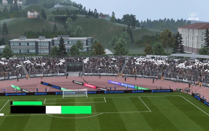Das Bild zeigt das Stadion des FC Lugano als generisches Stadon Euro-Park im EA FC 27 Karrieremodus