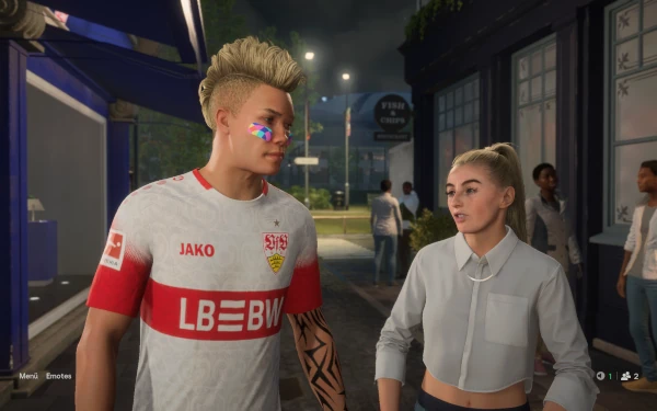 Das Bild zeigt einen Dialog in The Grounds im EA FC 27 Karrieremodus mit Chloe Kelly